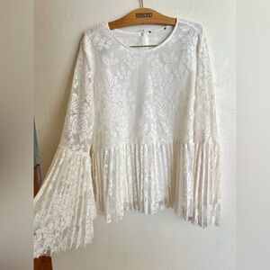 DALIA Ivory Floral Lace Blouse
